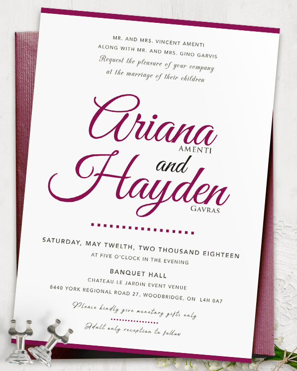 Inkvites - The Ariana Wedding Invitation
